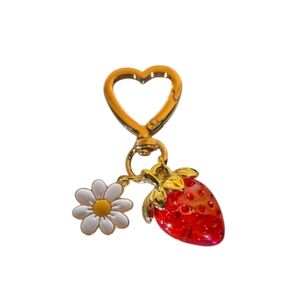 Strawberry and Daisy Keychain